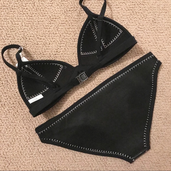 Black and White Neoprene Bikini - Picture 3 of 4